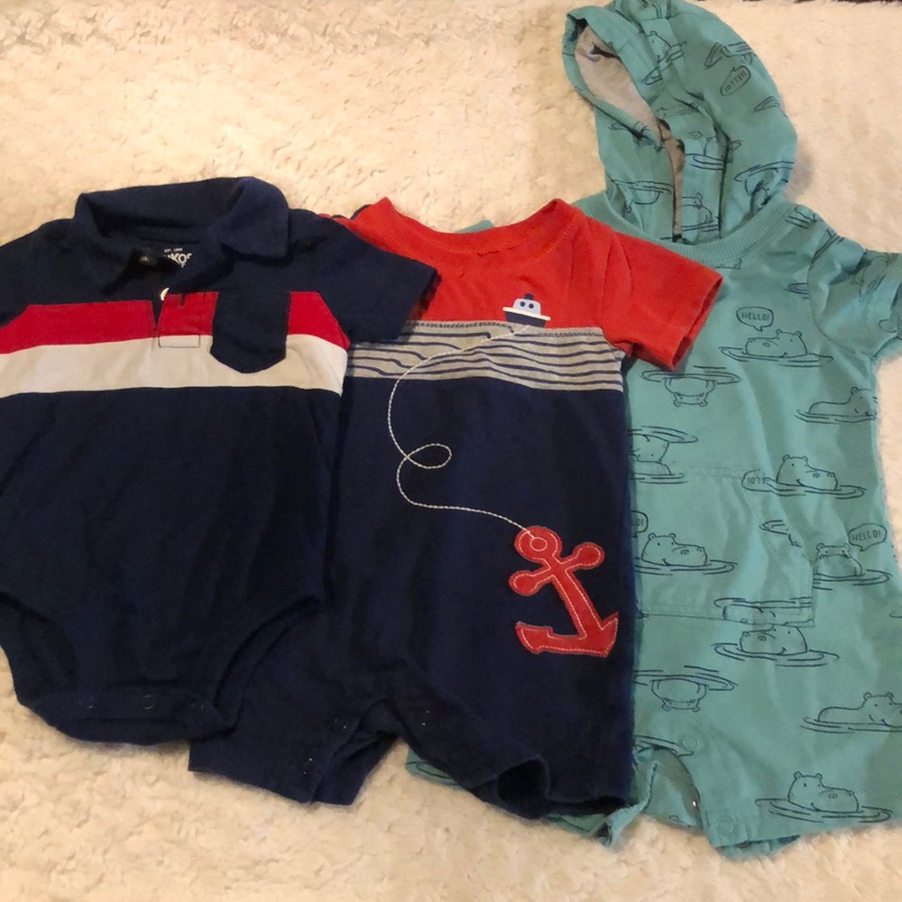 💙 3/$24 Set of 3 Baby Boy 6 month Summer Clothes